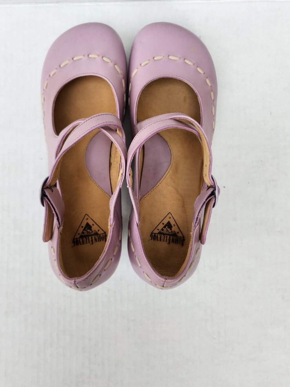 John Fluevog Hey Minstrel Lilac Purple Leather Mary Jane Heels 8.5 Rare Find - Picture 8 of 16